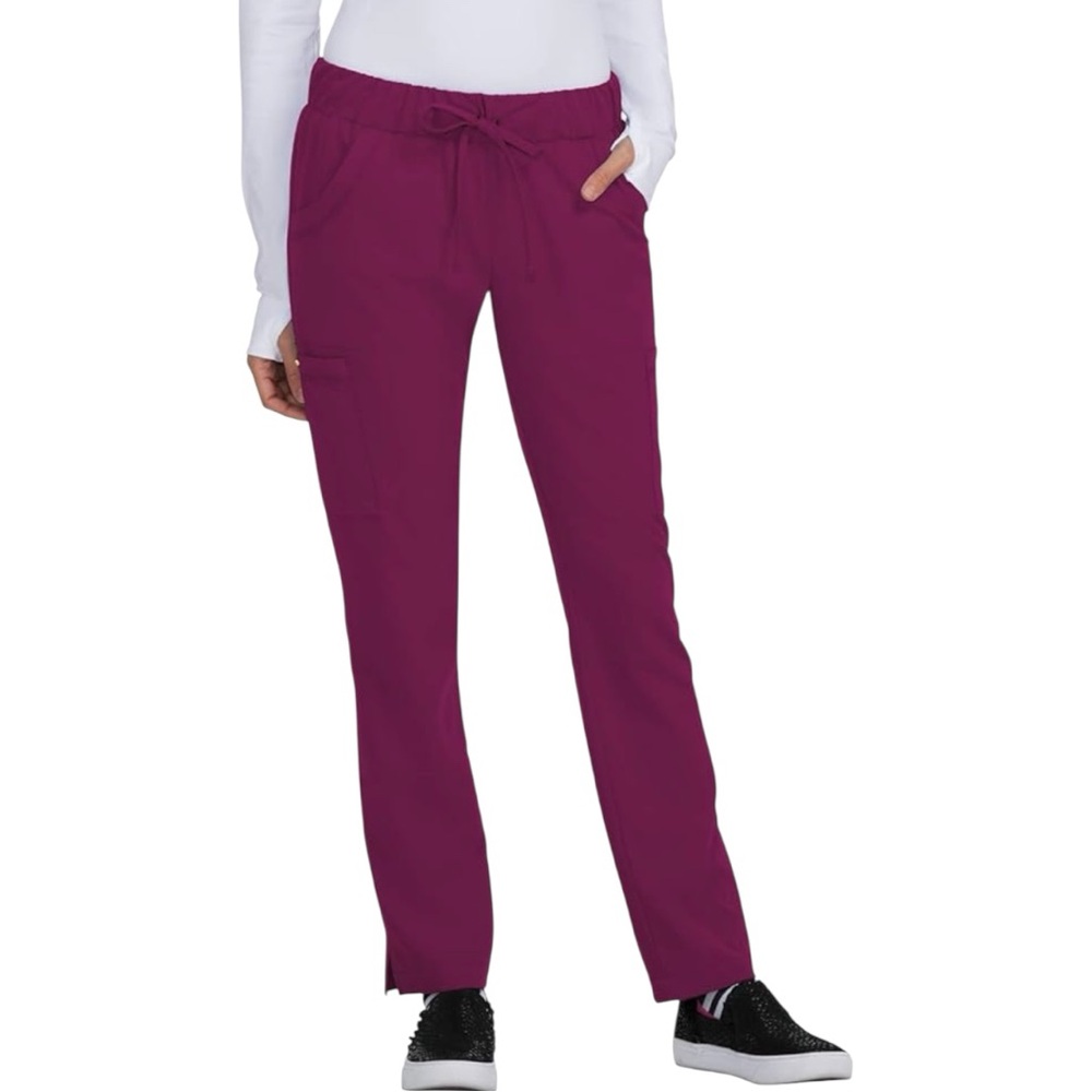 Samantha Mara Magenta Scrub Pants Two front pockets cargo pocket on left leg S